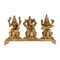Laxmi Ganesh Saraswati Statue Brass Religious Figurine Hindu God Ganesha and Goddess Lakshmi Saraswati Idol Murti for Puja Room Home Temple Mandir Decor - Diwali Housewarming Gift (3 Inch)